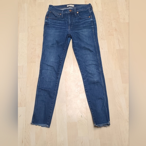 Madewell 9" high rise skinny, raw hem, Women's Blue Skinny Jeans 27 - Picture 3 of 9